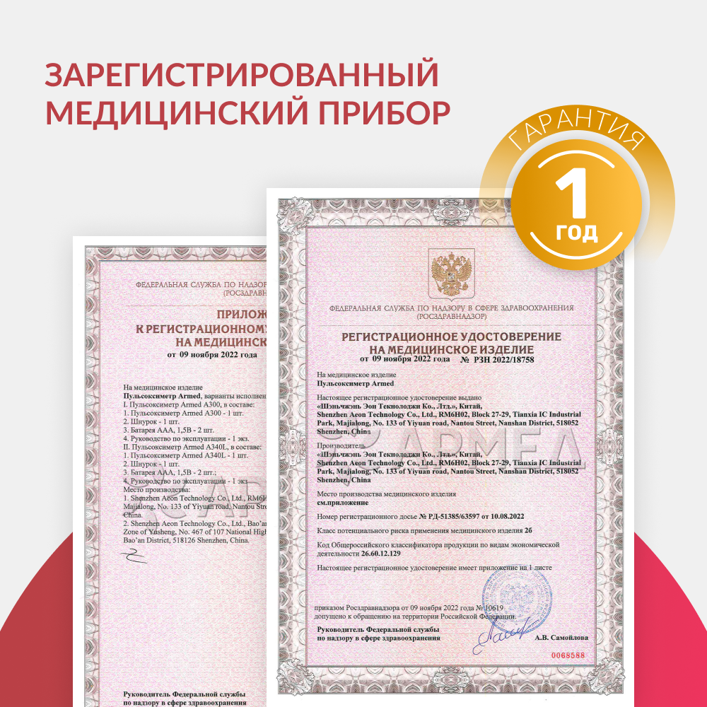 Пульсоксиметр медицинский Армед A300 