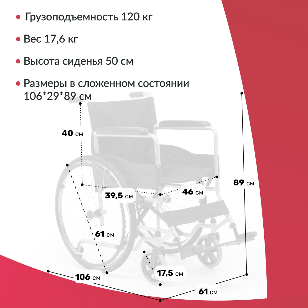 Габариты кресла для инвалидов